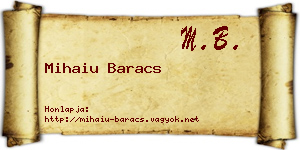 Mihaiu Baracs névjegykártya